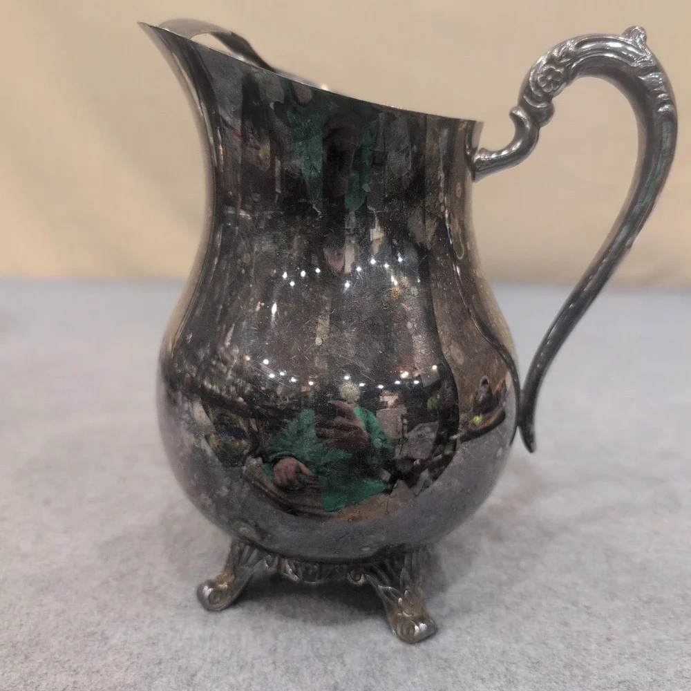 F.B.‎ Rogers Silver Co 3707 Silver Plated Footed Water Pitcher with Ice Guard